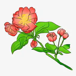 红色的桃花手绘插画图片素材其他格式下载动漫人物大全