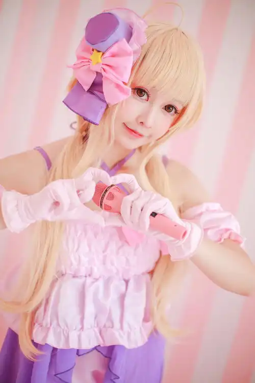 偶像大师粉色系,萌妹子双叶杏cos