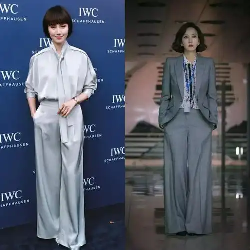 同是黑色系,安家房似锦穿得像中介,可孙俪私下却没中介感