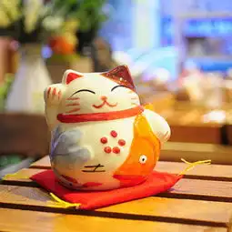 小号日系招财猫储钱罐陶瓷存钱罐小猫咪储堆糖,美好生活研究所