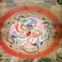 张仃首都机场哪吒闹海壁画2