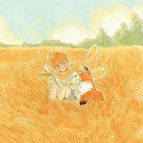 清新治愈系漫画小孩和小动物的童话世界