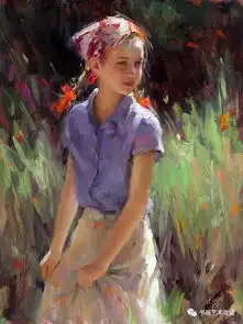 美国绘画青春洋溢的少女为欣赏的人美丽