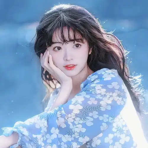 韩国蓝色系女生头像女头