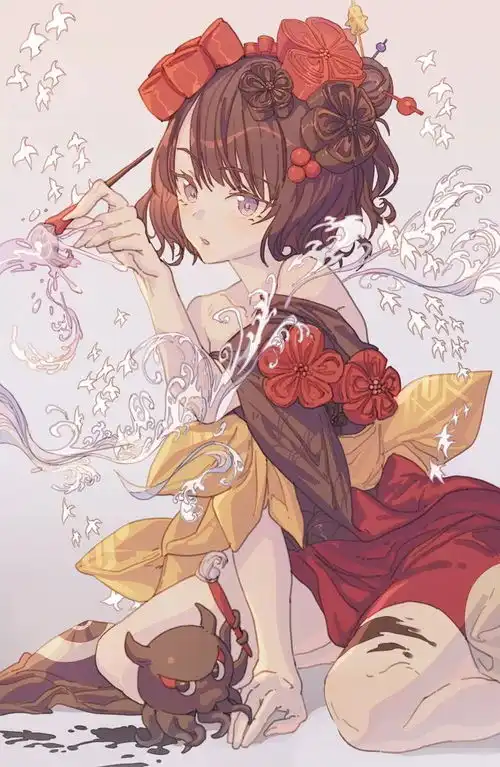 插画欣赏日系漫画少女构图帅炸了画面a爆二次元动漫女生壁纸头像