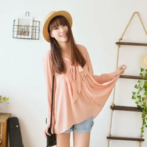 空气猫春季甜美淑女系带蝴蝶结高腰立领堆糖,美图壁纸兴趣社区