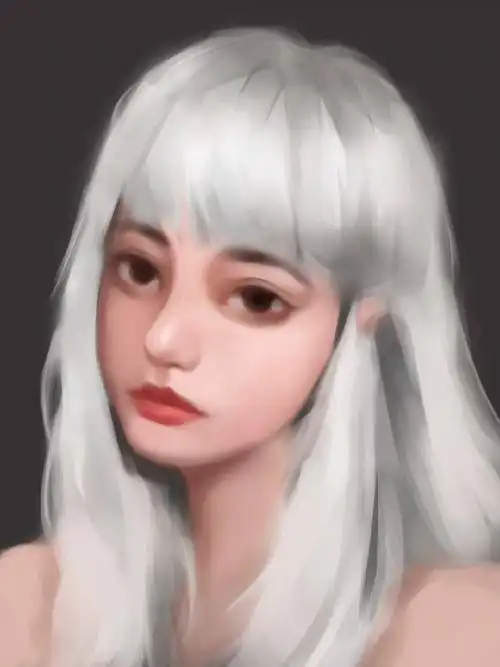 人像插画打领结的猫耳少女