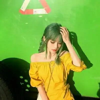 绿色的小清新女头qq头像青春校园小清新图片