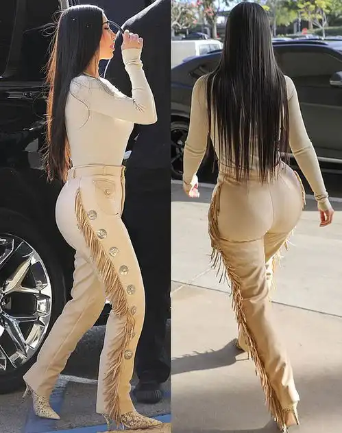 金卡戴珊披散长发闪耀街头,柳腰粗腿御姐范十足,迷上相亲真人秀