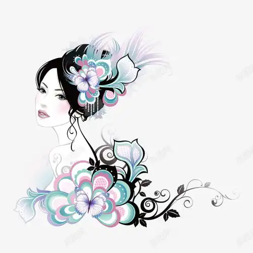 传统中国美女矢量图高清素材免费下载页面网页平面电商创意素材png素材素材