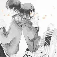 求黑白头像一男一女在一起的但只能眼睛有颜色