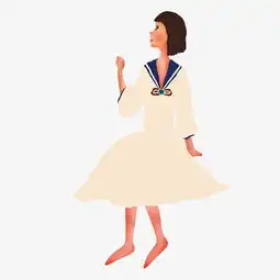 穿着白色裙子的少女手绘设计图片素材其他格式下载动漫人物大全