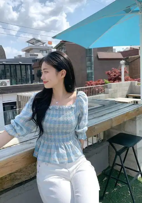 18套清爽蓝色系少女穿搭,太适合夏天了