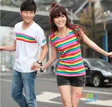 彩虹系情侣头像情侣装