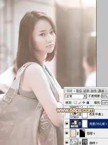 photoshop给偏暗的街景美女加上韩系淡红色