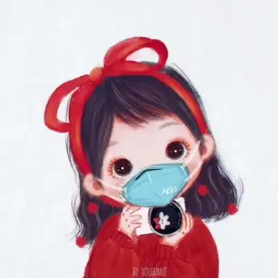 武汉加油情侣带口罩头像,武汉加油带字n95口罩头像