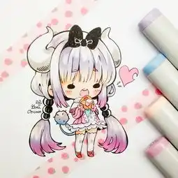 元气十足的萌系美少女,马克笔下的二次元世界