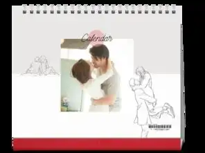一生一世一双人婚纱恋爱情侣样片可替换10寸双面印刷台历