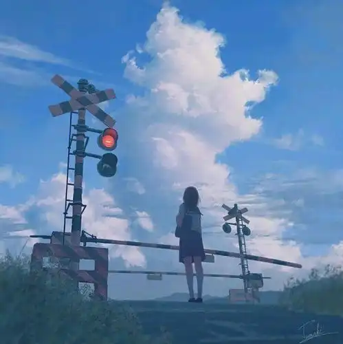 动漫女头蓝色系手绘女生头像壁纸