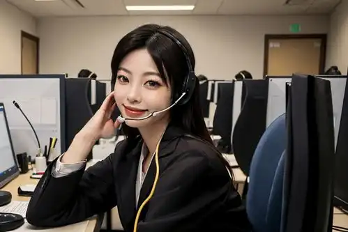 电脑女性客服人物肖像摄影图摄影图下载至来源处