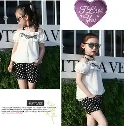 圆点童装女童套装夏装儿童套装女2018年夏季舒适潮流清新短袖时尚