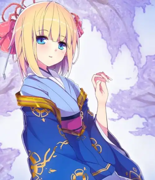 唯美的卡通头像二次元金发少女,打扮华丽,高贵典雅