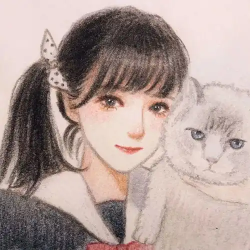 猫系女生照片头像图片