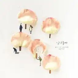 围绕花瓣创作的小清新手绘插画,好喜欢