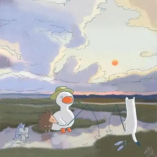 超可爱治愈系插画小鸭鸭和它的小伙伴们