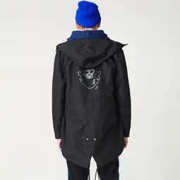 领券40元后285元佐丹奴bsx男夹克von头像印花外套男士长款束腰连帽外衣04078055