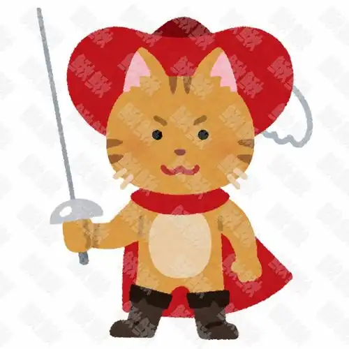 猫咪剑客穿靴子的小猫猫咪手绘卡通插画手绘png儿童插画免扣素材1阿猫阿狗