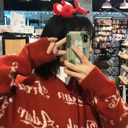 新年头像1231今晚跨年用的红色系新年女生头像