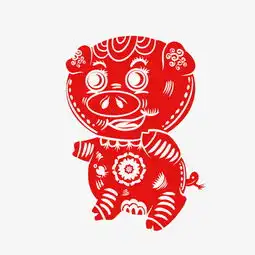 2019新年手绘卡通剪纸猪图片素材其他格式下载动漫人物大全