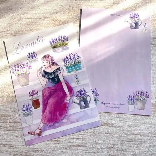 水彩插画温柔系漫画少女简笔画上色适合做手账哦