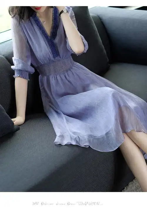 遇见那一抹蓝新衣美不过夏,日常穿搭仙气萦绕,衬托十足女人味