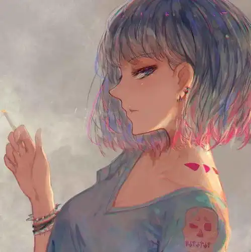 头像图片丨超酷的女生抽烟头像