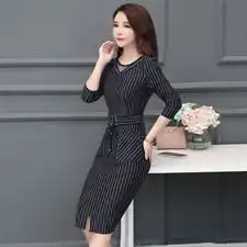 秋冬2018新款中年女装韩版时尚气质修身显瘦长袖连衣裙