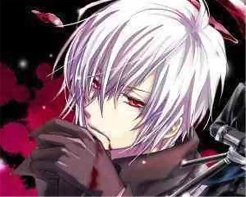 动漫情侣头像黑色系红瞳