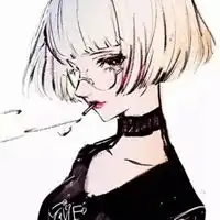 动漫女头像高冷系灰白二