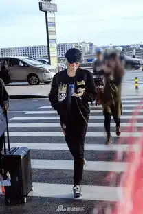 组图秦俊杰全黑look现身机场粉色墨镜太抢眼