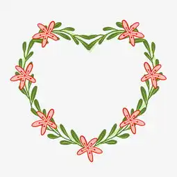 手绘花草花卉心形边框插画图片素材其他格式下载动漫人物大全
