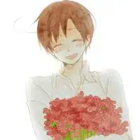 男生举花动漫头像