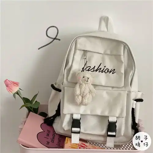 日系原宿暗黑少女学生书包韩国ins港风复古工装双肩包休闲背包男