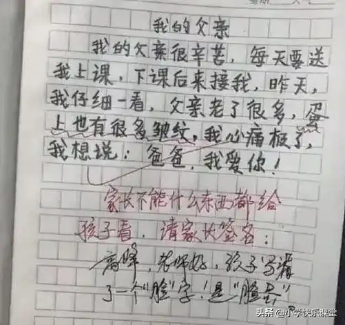 小学生作文女生最狠的表白走红,改卷老师目瞪口呆服了