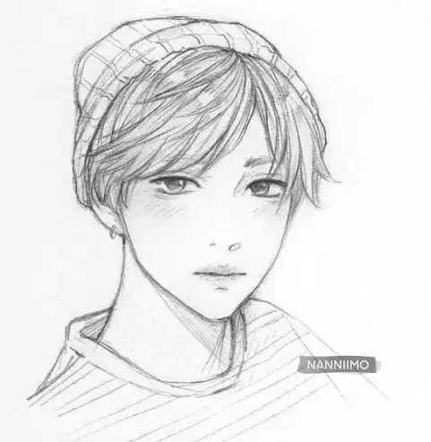 卡通图片可爱头像素描改