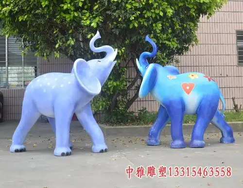 玻璃钢大象摆件南阳玻璃钢雕塑大象加工厂