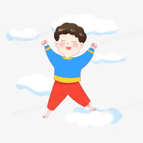 手绘睡觉主题之云朵上的男孩png图片素材免费下载psd格式30003000像素熊猫办公