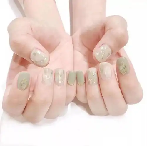 绿蓝系美甲款,氧气少女炼成记