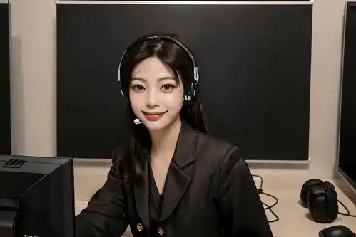 电脑女性客服人物肖像摄影图摄影图下载至来源处