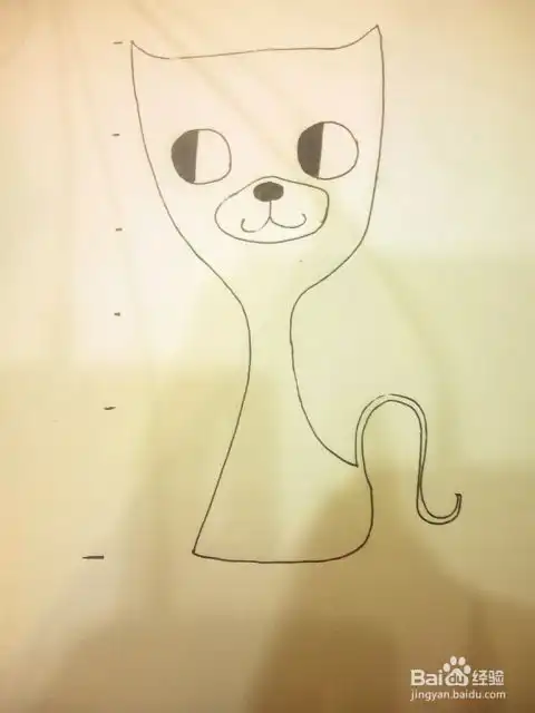 简单卡通画可爱小猫